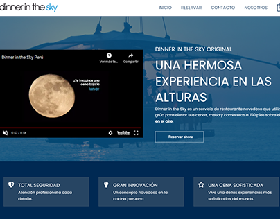 Dinner in the Sky Perú - website design
