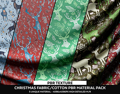 Christmas Pattern Fabric PBR Textures Pack