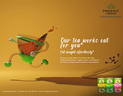 Organic India tea press layout (college assignment)