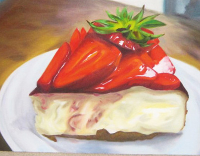 Strawberry Cheesecake Oil Painting