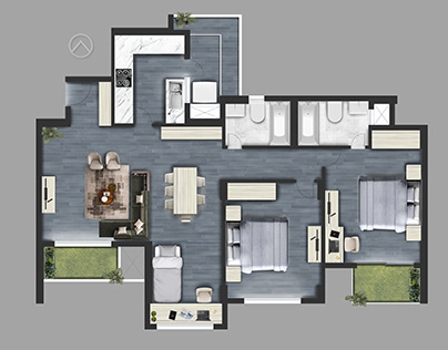 Apartment Floor Plan Render