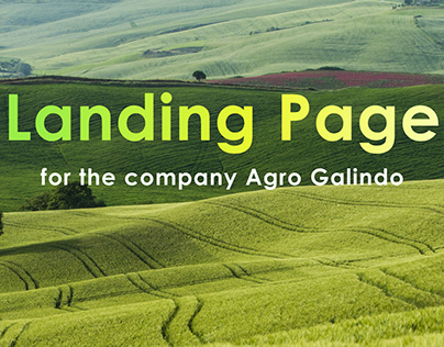 Landing page for agricultural company