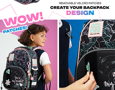 Backpack collection design with removable patches