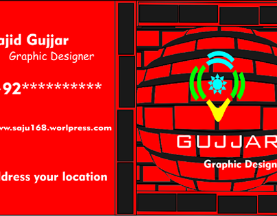 Red tiles business card design