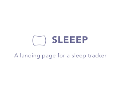 Sleeep - Landing Page for a sleep tracker