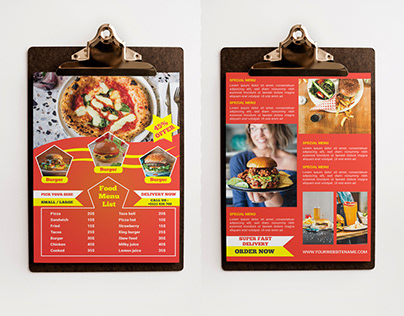 Restaurant Food Menu Design With Mock-Up Free Download