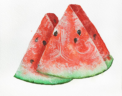 Watercolour Sliced Watermelon