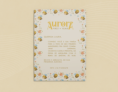 Convite de Aniversario - Tema: Abelhinha