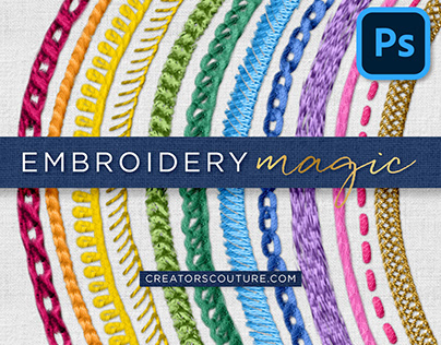 Photoshop Embroidery & 3D Thread Brushes + Freebie