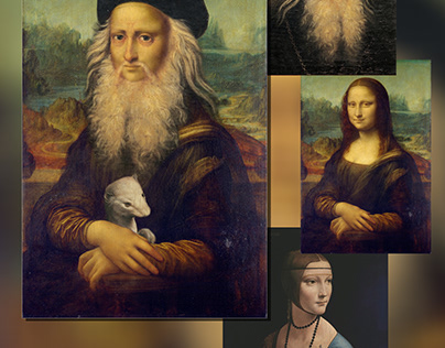Da Vinci Self-Portrait Mona Lisa + Lady with an Ermine