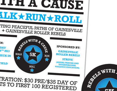 Gainesville Roller Rebels Walk Run Roll 5K Poster