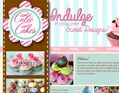 "Cutie Cakes" Website Homepage