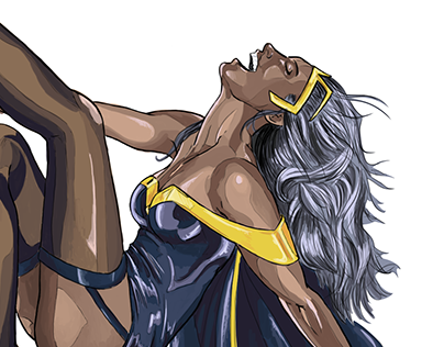 Tormenta pin-up, from X-Men, in Photoshop