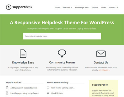 Support Desk, WordPress KnowldegeBase HelpDesk Theme