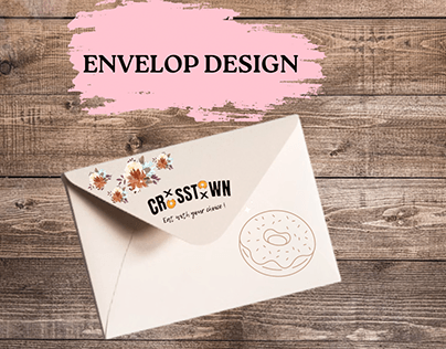 Envelope Design of donut brand Crosstown .