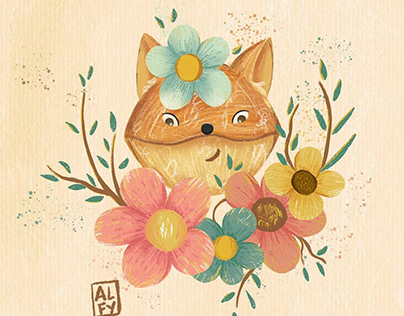 The fox and flowers Autumn