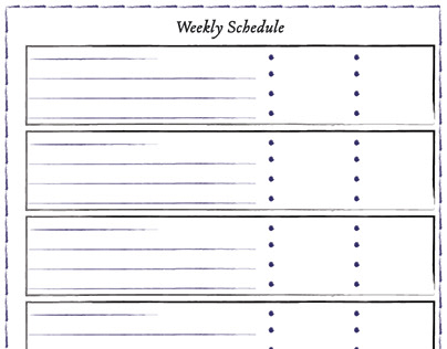 Weekly Schedule Planning Page