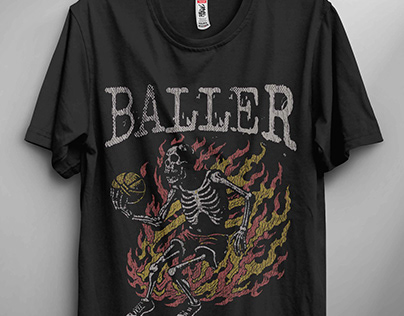 Baller Skeleton t-shirt design