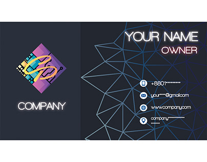 company owner business card front side