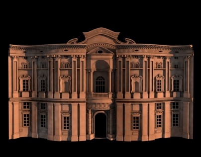 3D Palazzo Carignano façade | Turin, Italy | 1831