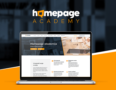 Homepage Academy / E-learning Platform