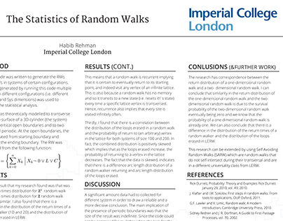 The Statistics of Random Walks Research Poster design