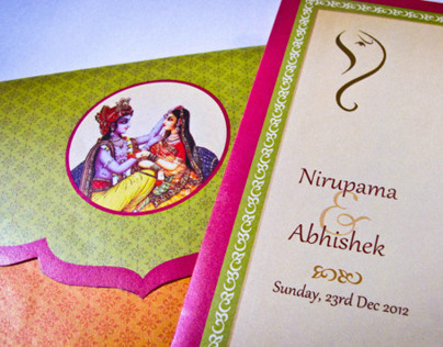 Nirupama Abhishek wedding card