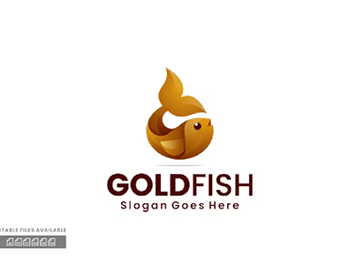 Gold Fish Gradient Colorful Logo