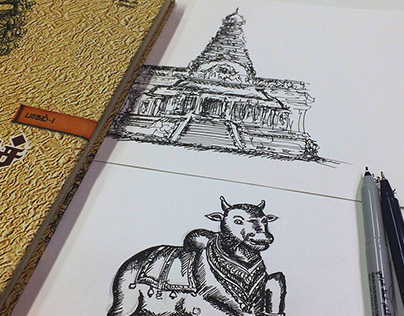 Tanjore Temple Illustrations :)