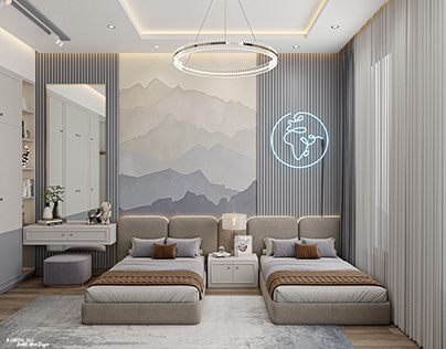 Boys Bedroom Interior Villa Design │ KSA