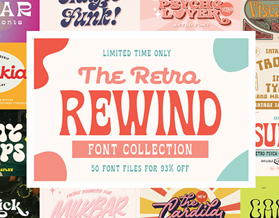 The Retro Rewind Font Collection - 93% Off!