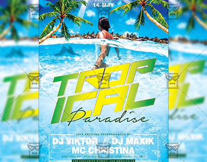 Tropical Paradise Flyer - Seasonal A5 Template