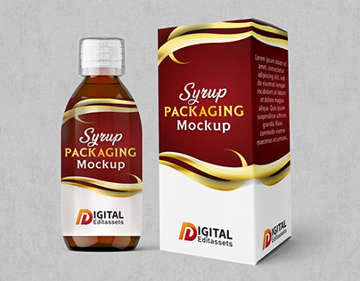 Cough Syrup Packaging Mockup Free for Trendsetters