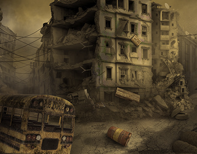 Matte Painting- Destroyed City