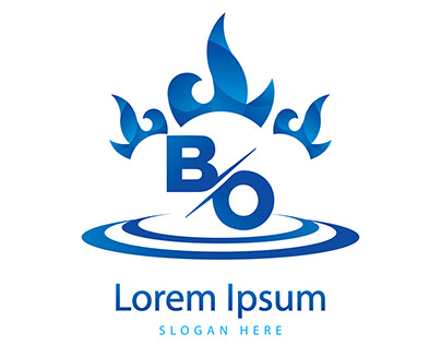 Initial letter bo or ob logo design