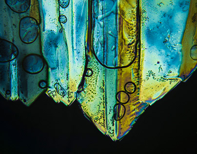 Crystals under microscope