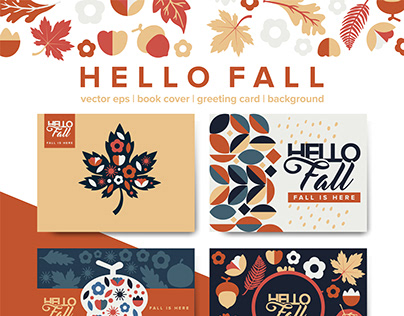 Hello fall geometric greeting card Free Download