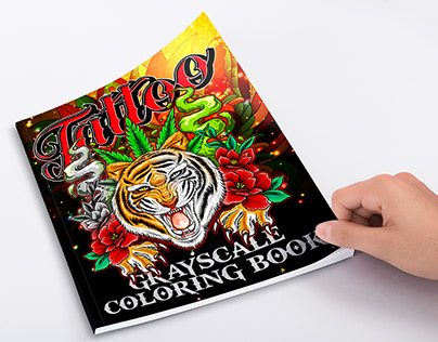 Tattoo Grayscale Coloring Book for Adults