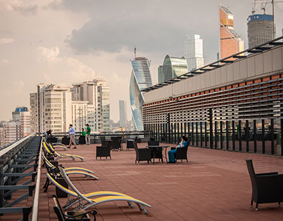 The roof of business center «Marr Plaza» in Moscow.
