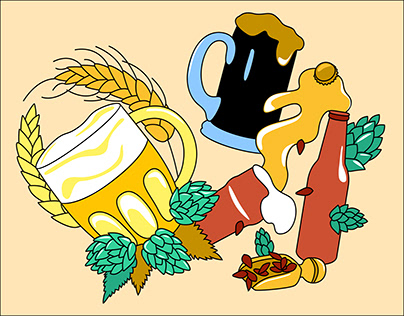 Icons set for "Sunny Barrels" craft beer app