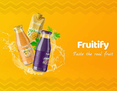 Design Mockups for Juice Packing Design of "Fruitify".