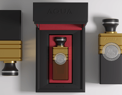 AQUA WATER LUXURY BOTTLE AND BOX packaging