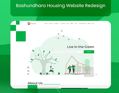 Bashundhara Housing Website Redesign in Green Theme
