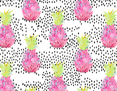 Print Design - watercolour pineapple