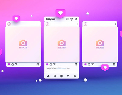 Instagram 3D Social media Post Mockup Free Download