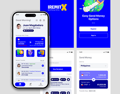 Redesigned iRemitX mobile app