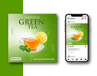 Green Tea social media post design
