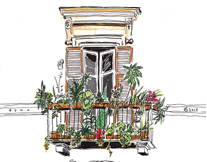 Sketching plants in Rome