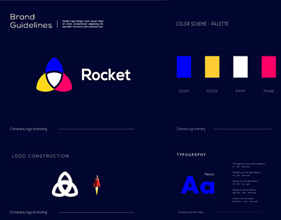 Rocket modern logo design brand guidelines