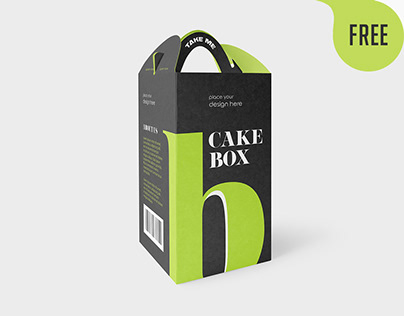 Cake Box – Free Mockup PSD
